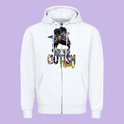 Autism Mom Zipper Hoodie Designed By Sublimationcraftshop