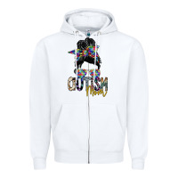 White autism mom Zipper Hoodie - SublimationCraftShop