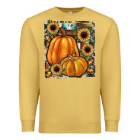 Antique Gold sunflowers, pumpkin, cowhide, serape Premium Sweatshirt - JahusDesignShop