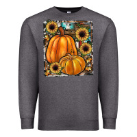 Charcoal Heather sunflowers, pumpkin, cowhide, serape Premium Sweatshirt - JahusDesignShop