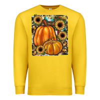 Lemon sunflowers, pumpkin, cowhide, serape Premium Sweatshirt - JahusDesignShop