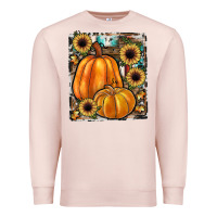 Pale Pink sunflowers, pumpkin, cowhide, serape Premium Sweatshirt - JahusDesignShop
