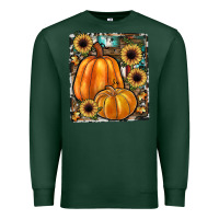 Sports Green sunflowers, pumpkin, cowhide, serape Premium Sweatshirt - JahusDesignShop