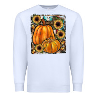White sunflowers, pumpkin, cowhide, serape Premium Sweatshirt - JahusDesignShop