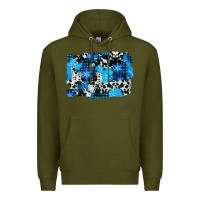 Army Green westerb cowhide winter background Premium Hoodie - AdoDesignShop