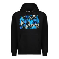 Black westerb cowhide winter background Premium Hoodie - AdoDesignShop