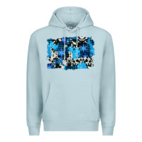Blue Mist westerb cowhide winter background Premium Hoodie - AdoDesignShop