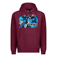 Burgundy westerb cowhide winter background Premium Hoodie - AdoDesignShop