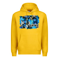 Lemon westerb cowhide winter background Premium Hoodie - AdoDesignShop