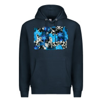 Navy westerb cowhide winter background Premium Hoodie - AdoDesignShop