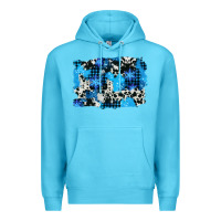 Ocean Blue westerb cowhide winter background Premium Hoodie - AdoDesignShop
