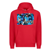 Red westerb cowhide winter background Premium Hoodie - AdoDesignShop