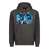 Smoke westerb cowhide winter background Premium Hoodie - AdoDesignShop