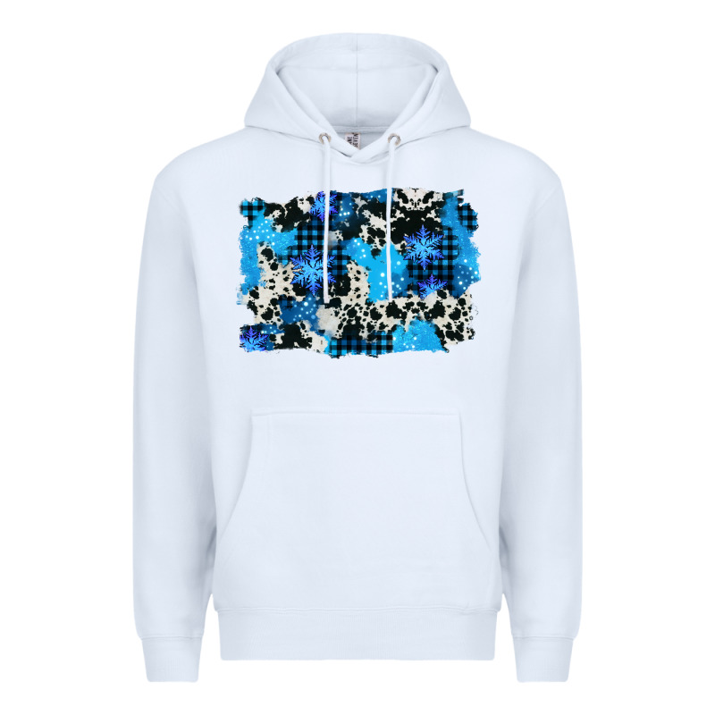 Westerb Cowhide Winter Background Premium Hoodie by AdoDesignShop | Teevron