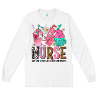 White nurse coffee scrubs rubber gloves Long Sleeve Tee - texasbilliewilder