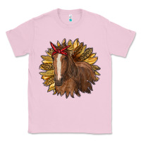 Bubblegum Pink sunflower with horse Classic Tee - RanaPortraitStore
