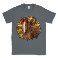 Charcoal Heather sunflower with horse Classic Tee - RanaPortraitStore