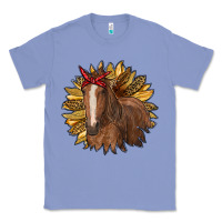 Colony Blue sunflower with horse Classic Tee - RanaPortraitStore