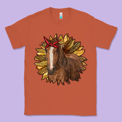 Sunflower With Horse Classic Tee Designed By Ranaportraitstore