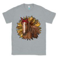 Heather Grey sunflower with horse Classic Tee - RanaPortraitStore