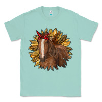 Seafoam sunflower with horse Classic Tee - RanaPortraitStore