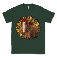 Sports Green sunflower with horse Classic Tee - RanaPortraitStore