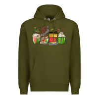 Army Green juneteenth coffee cups Premium Hoodie - MaliasSmallBusiness