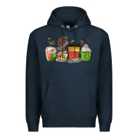 Navy juneteenth coffee cups Premium Hoodie - MaliasSmallBusiness