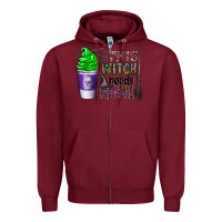 Burgundy this witch needs coffee Zipper Hoodie - CowhideDigitalArt