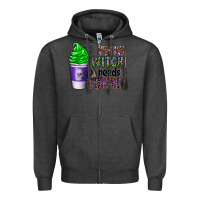 Charcoal Heather this witch needs coffee Zipper Hoodie - CowhideDigitalArt