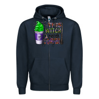 Navy this witch needs coffee Zipper Hoodie - CowhideDigitalArt