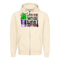 Sandshell this witch needs coffee Zipper Hoodie - CowhideDigitalArt