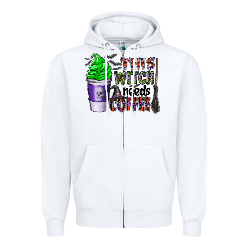 This Witch Needs Coffee Zipper Hoodie by CowhideDigitalArt | Teevron
