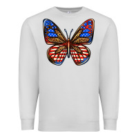 Dove Grey 4th of july butterfly Premium Sweatshirt - BundleAndBundleShop