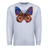 Heather Grey 4th of july butterfly Premium Sweatshirt - BundleAndBundleShop