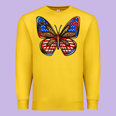 4th Of July Butterfly Premium Sweatshirt Designed By Bundleandbundleshop