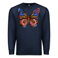 Navy 4th of july butterfly Premium Sweatshirt - BundleAndBundleShop