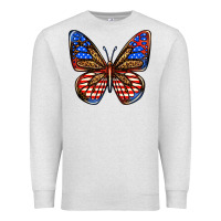 Oatmeal Heather 4th of july butterfly Premium Sweatshirt - BundleAndBundleShop