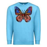 Ocean Blue 4th of july butterfly Premium Sweatshirt - BundleAndBundleShop