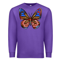 Purple 4th of july butterfly Premium Sweatshirt - BundleAndBundleShop