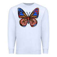 White 4th of july butterfly Premium Sweatshirt - BundleAndBundleShop
