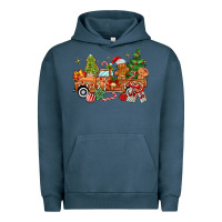 Pigment Midnight Navy christmas gingerbread truck Urban Hoodie - MaliasSmallBusiness