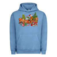 Pigment Pebble Blue christmas gingerbread truck Urban Hoodie - MaliasSmallBusiness
