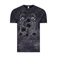 Cloud Black halloween dancing skeletons Vintage Tee - BarkalooDesign