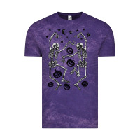 Cloud Purple halloween dancing skeletons Vintage Tee - BarkalooDesign