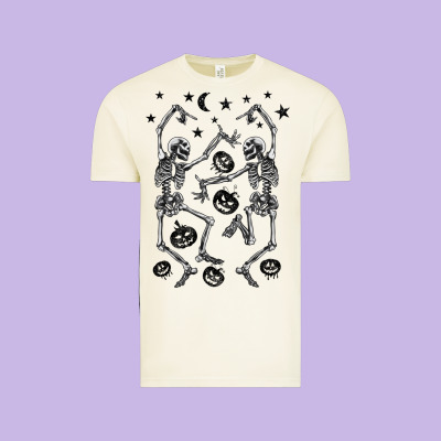 Halloween Dancing Skeletons Vintage Tee Designed By Barkaloodesign