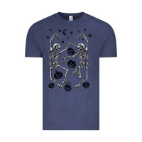 Vintage Denim halloween dancing skeletons Vintage Tee - BarkalooDesign