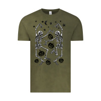 Vintage Olive halloween dancing skeletons Vintage Tee - BarkalooDesign
