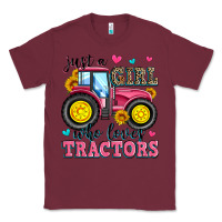 Burgundy just a girl who loves tractors Classic Tee - Zillion Design Studio