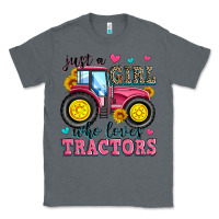Charcoal Heather just a girl who loves tractors Classic Tee - Zillion Design Studio